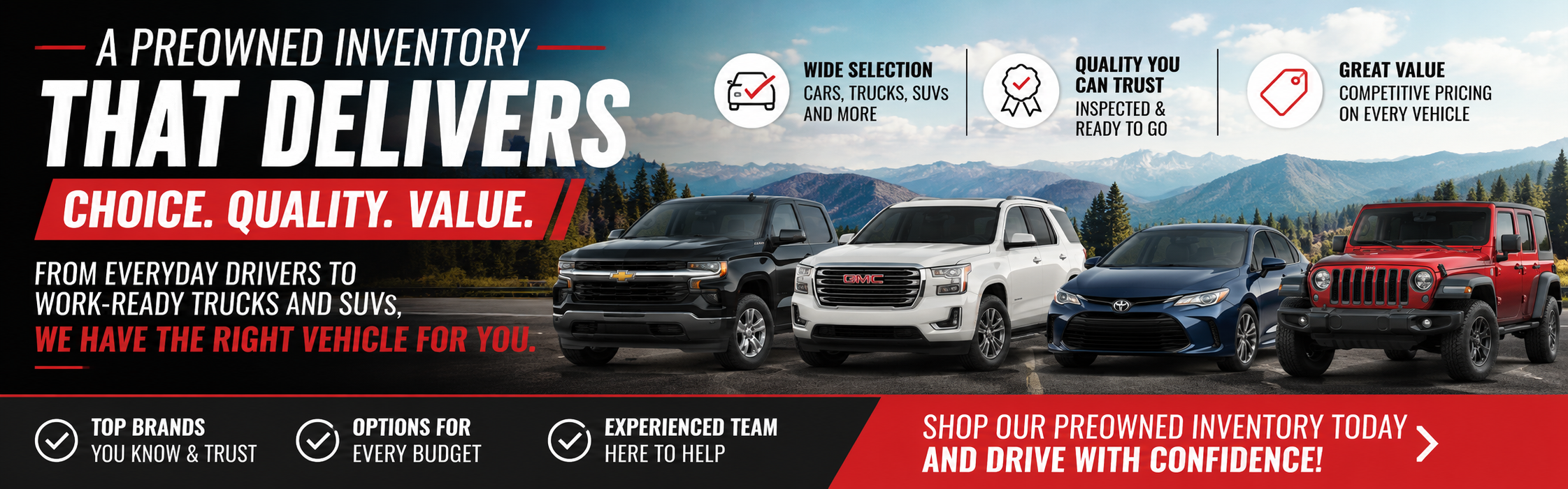 Check out our pre-owned inventory